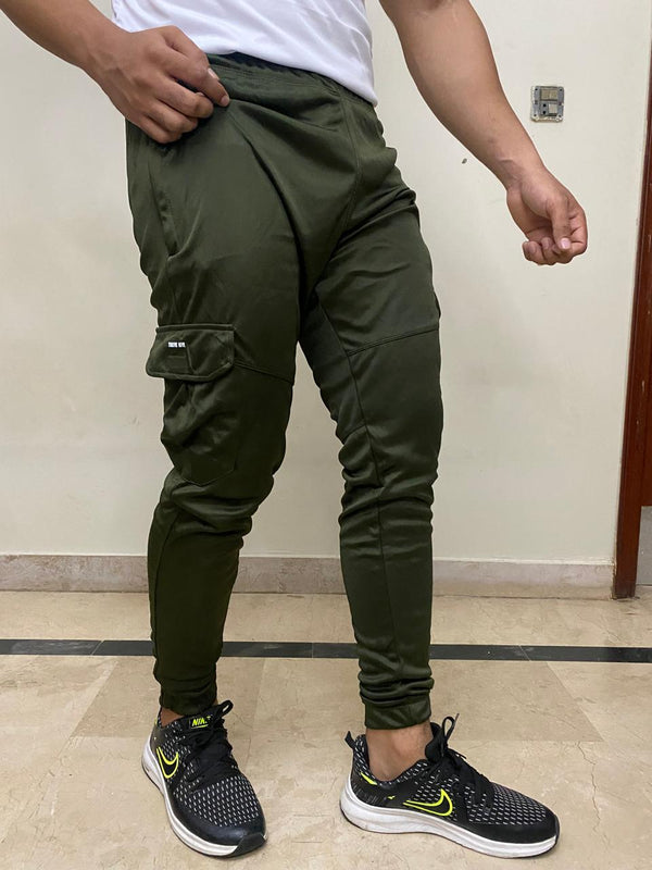 ALESMA BRANDED OLIVE GREEN CARGO TROUSER