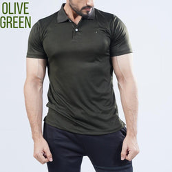 Alesma Branded Olive Green Polo Shirt